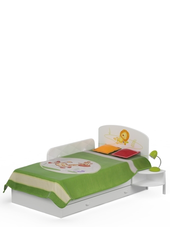 Postel 90x190 Happy Animals White