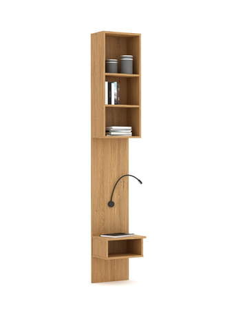 Knihovna s nočním stolkem N-240 Concrete Oak