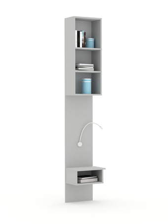 Knihovna s nočním stolkem N-240 White Grey
