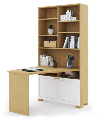 Psací stůl - regál pravý Frame Oak White