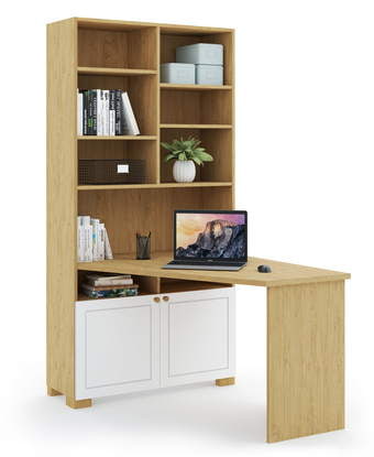 Psací stůl - regál levý Frame Oak White