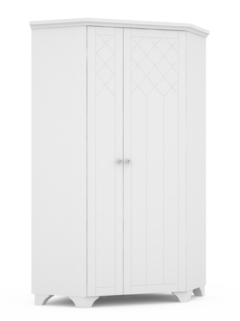 Rohová skříň Royal White