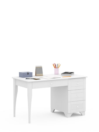 Psací stůl 120 pravý Simple White