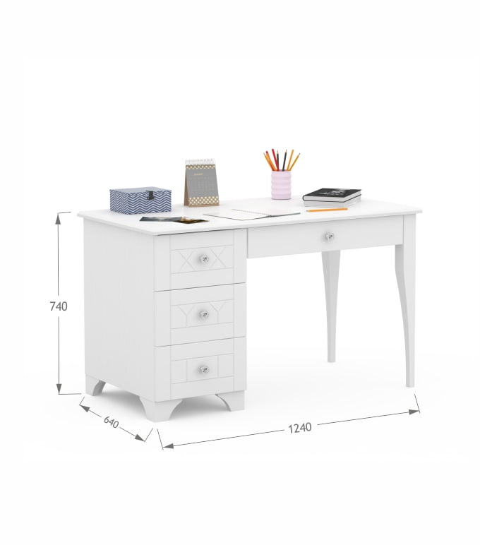Biurko 120 lewe Royal White