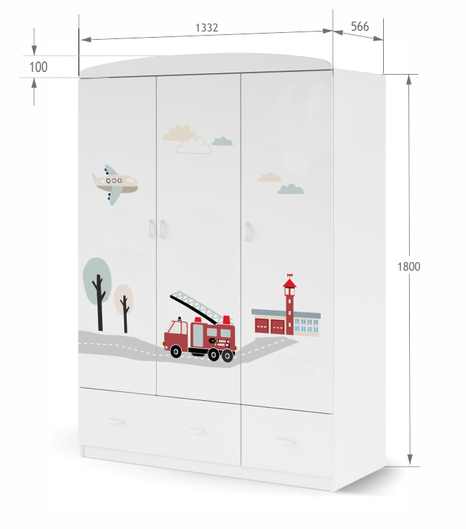 Szafa 135 Happy Animals White