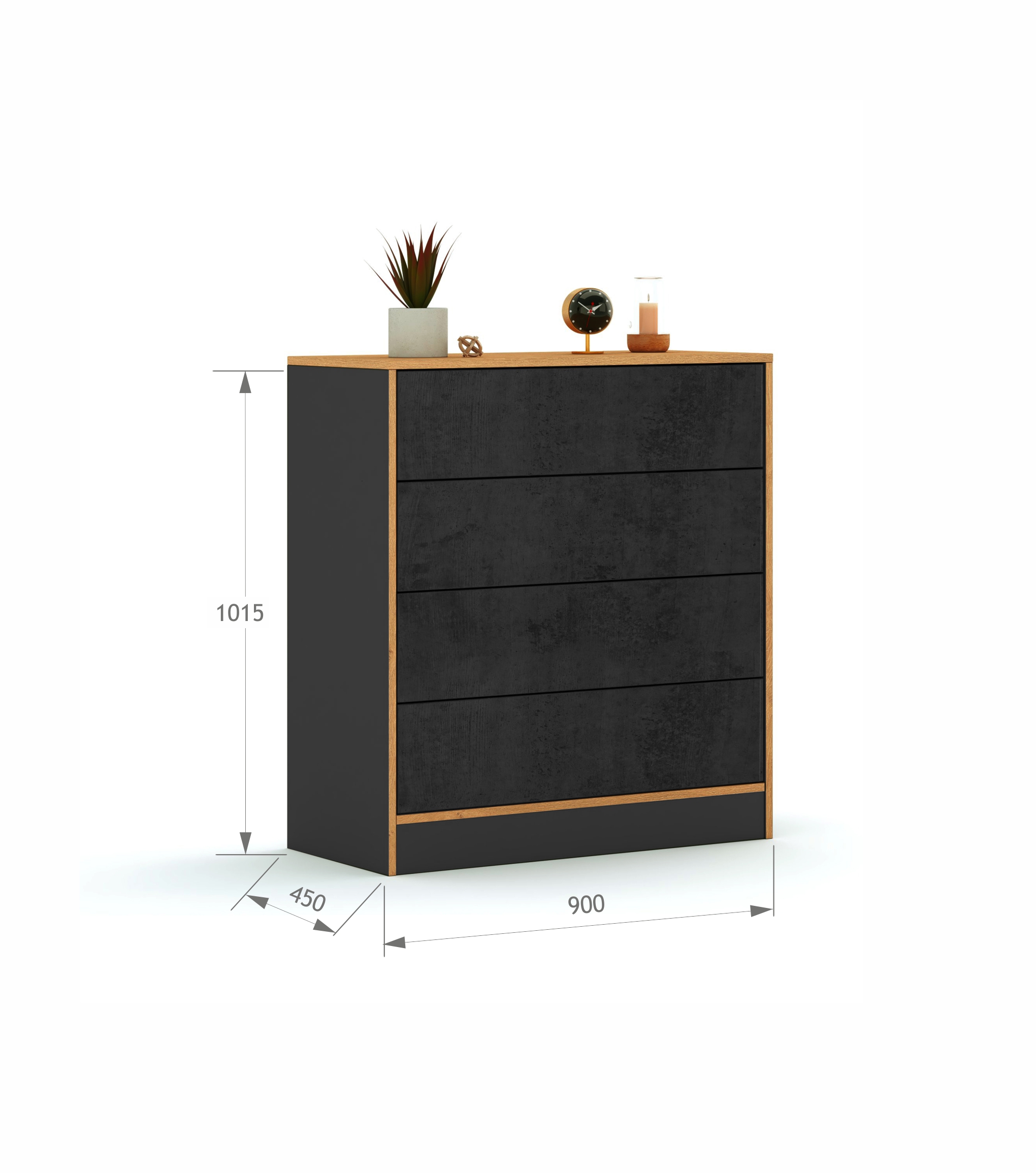 Komoda 90 Mode Concrete Oak
